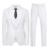 Men's Three-Piece Suit Set with One-Button, Double Vents, and Elastic Waist