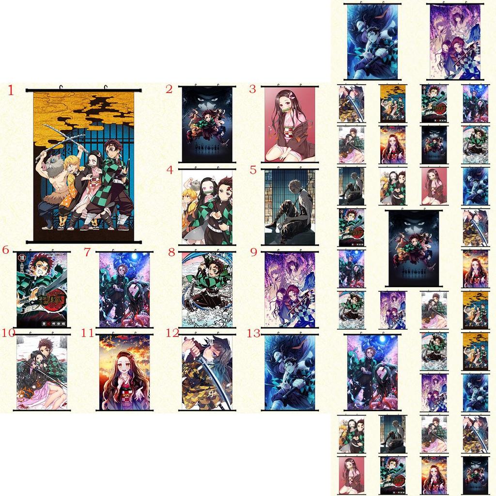 Autentisk Kimetsu No Yaiba Demon Slayer Tecknade Karaktärer Väggaffisch För Hem Och Rumsdekor