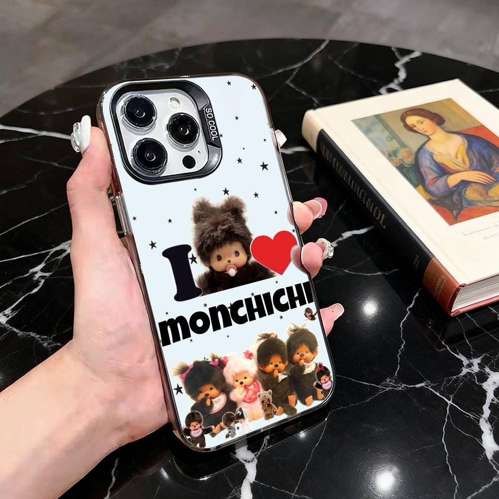 Cute baby M-monchhichis-s Phone Case For iPhone 17,16,15,14,13,12,11 Plus,Pro Max,XS,Colorful Silver Phone case Funda Cover