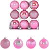 Christmas Ornaments Set 9 Pieces Hand Painted with Metallic Finish Suitable for Window Display and Holiday Home Decoration