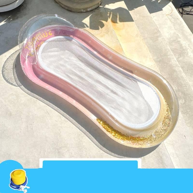 Pool Outdoor Floating Backrest Lounger Thick Mesh Leaves Adult Bed Inflatable