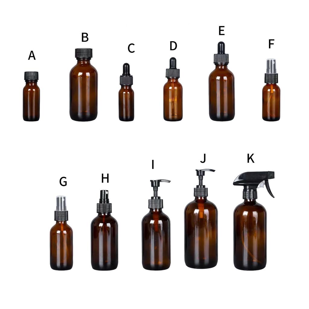 Láhev Sklo Blokující Světlo Doplňovatelná Nádoba Více Velikostí S Kapátkem Sprejová Pumpička Na Esenciální Oleje Péče o Pleť