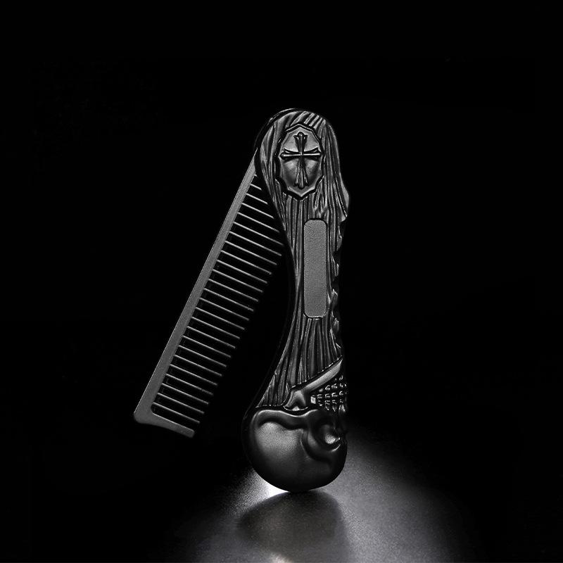 Stainless Steel Metal Skeleton Folding Pocket Comb, Daily Hair and Beard Styling Tool for Hair Accessories