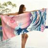 The Great Wave Off Kanagawa Beach Towel Microfiber Quick Dry Absorbent Oversized Bath Towel Sand Free Japanese Ukiyo-e Cherry