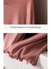Women's Slim Fit Wood-Ear Trim Modal Long Sleeve T-Shirt, Round Neck, Plus Size, Spring/Autumn Versatile Top
