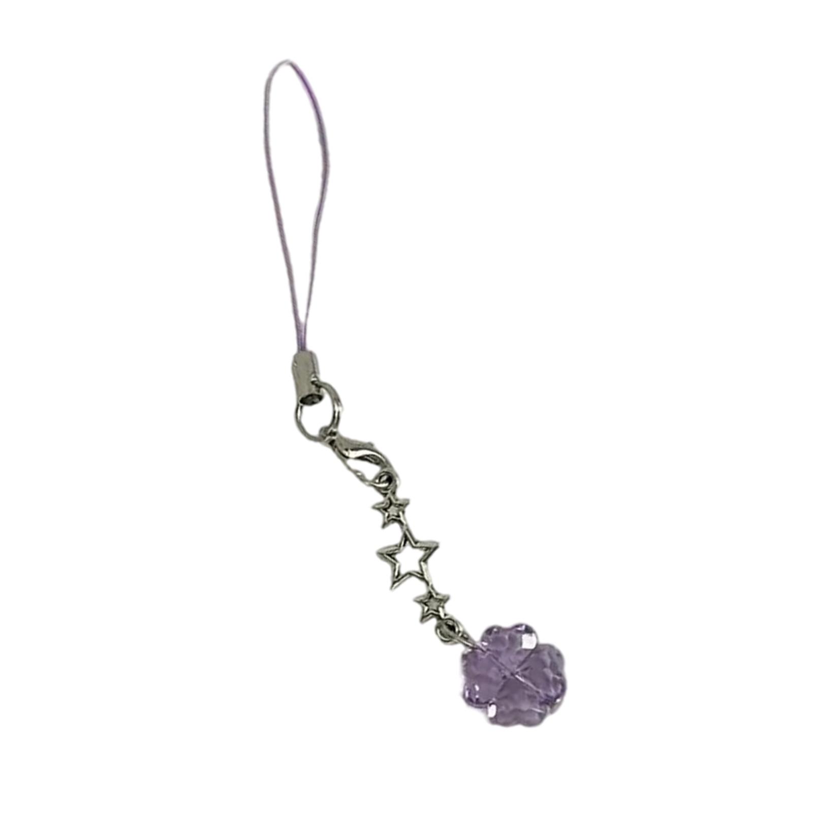 

Милая цепочка для телефона с подвеской в виде хрустального клевера, элегантный ремешок для телефона с четырьмя хрустальными клеверами, универсальный шнурок для телефона