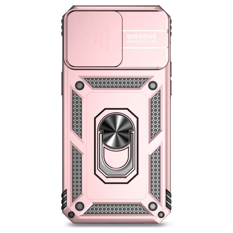 Sliding Push Window Case For iPhone 15 Pro Max Case iPhone 15 Cover Armor Shockproof Metal Ring Holder Camera Protector Cover