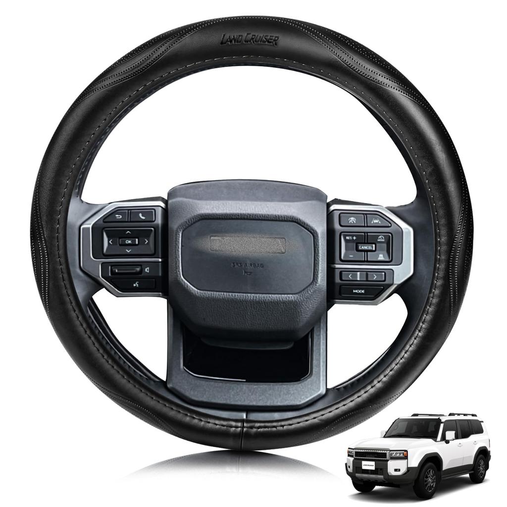 ElitingCar Premium Genuine Leather Steering Wheel Cover for Toyota Stylish 3D Exclusive Car Reinforced Aging Easy Interior Dress Up Your Round 1 Piece