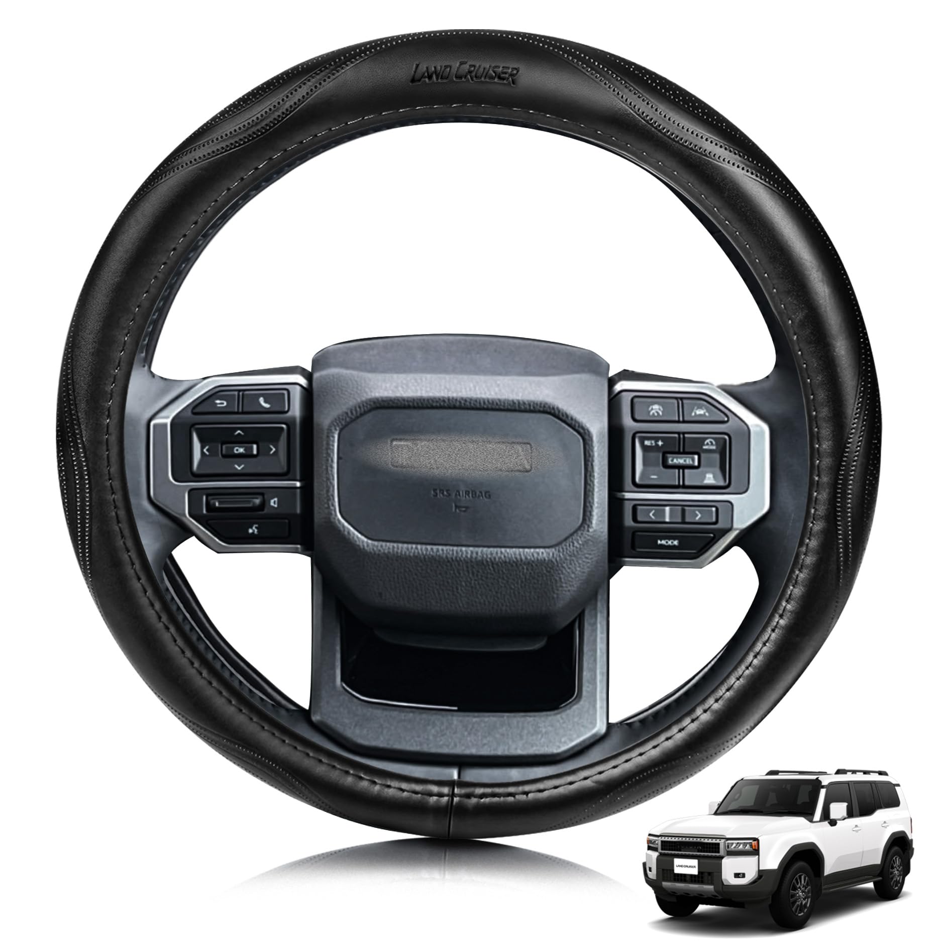 

ElitingCar Премиальная Натуральная Кожа Оплетка на Руль для Toyota Стильная 3D Эксклюзивный Автомобиль Усиленное Старение Легкий Декор Салона Ваш Круглый 1 Штука чёрный