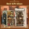 MiniCity DIY BookNook Kit Dollhouse Kit Miniature House Kit BookNook Suitable for and Birthday with LED Light - - - - Beginners, Teenagers, Adults,
