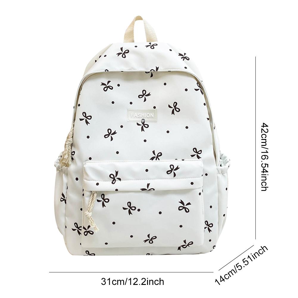 Women Casual School Bag Large Capacity Versatile Rucksack Bowknot Backpack School Outdoor Camping Picnic Bag