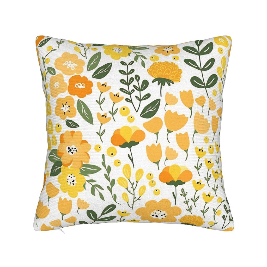 Yellow Wildflowers Pillow Case Custom Pillow Cover Vintage Pillowcases For Wedding Party Home Decor