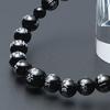 Buddhist Altar Shop Takita Shoten Speziell ausgewähltes Armband, Gebetsperlen, Herz-Sutra-Gravur, Armband aus schwarzem Onyx, 8 mm Perlen, Gebetsperle, Gebetsperle