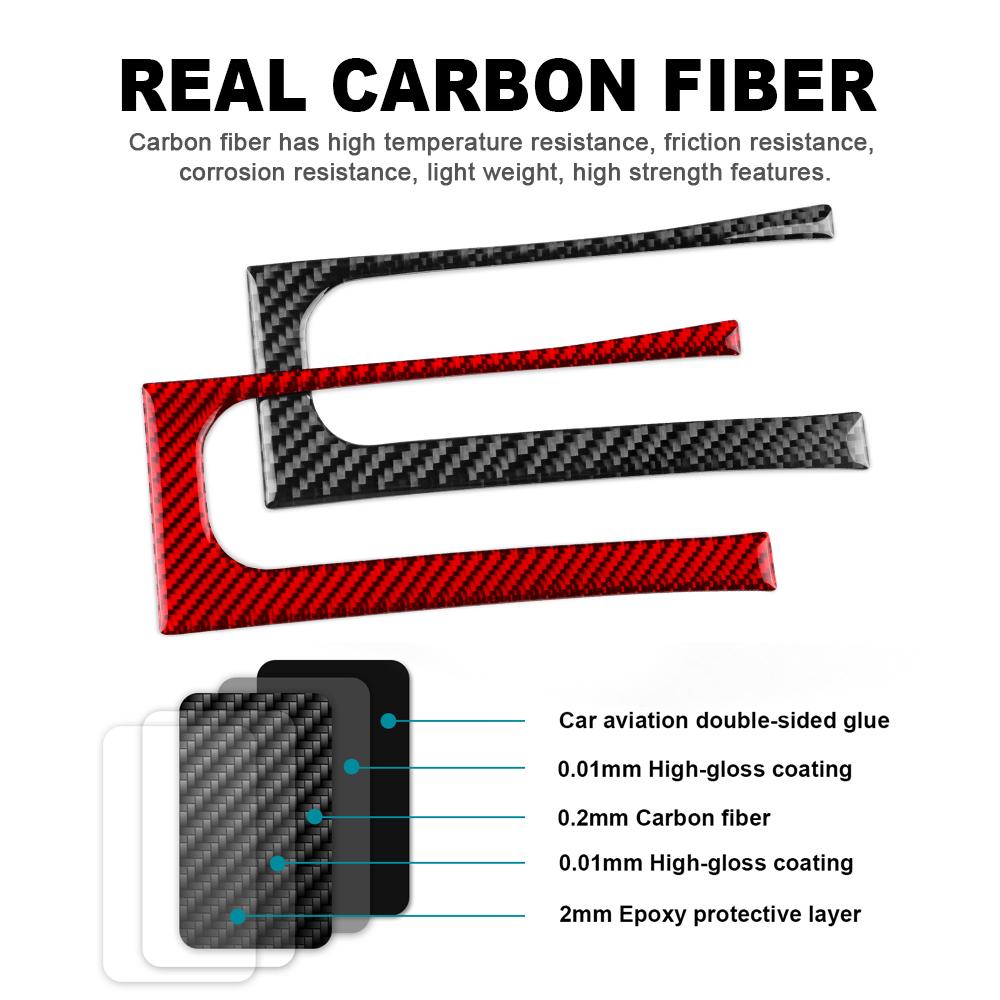 Real Soft Carbon Fiber Sticker For Mercedes Benz Smart 453 Fortwo/Forfour 2016-2025 Car Gear Handbrake Panel Trim Accessories