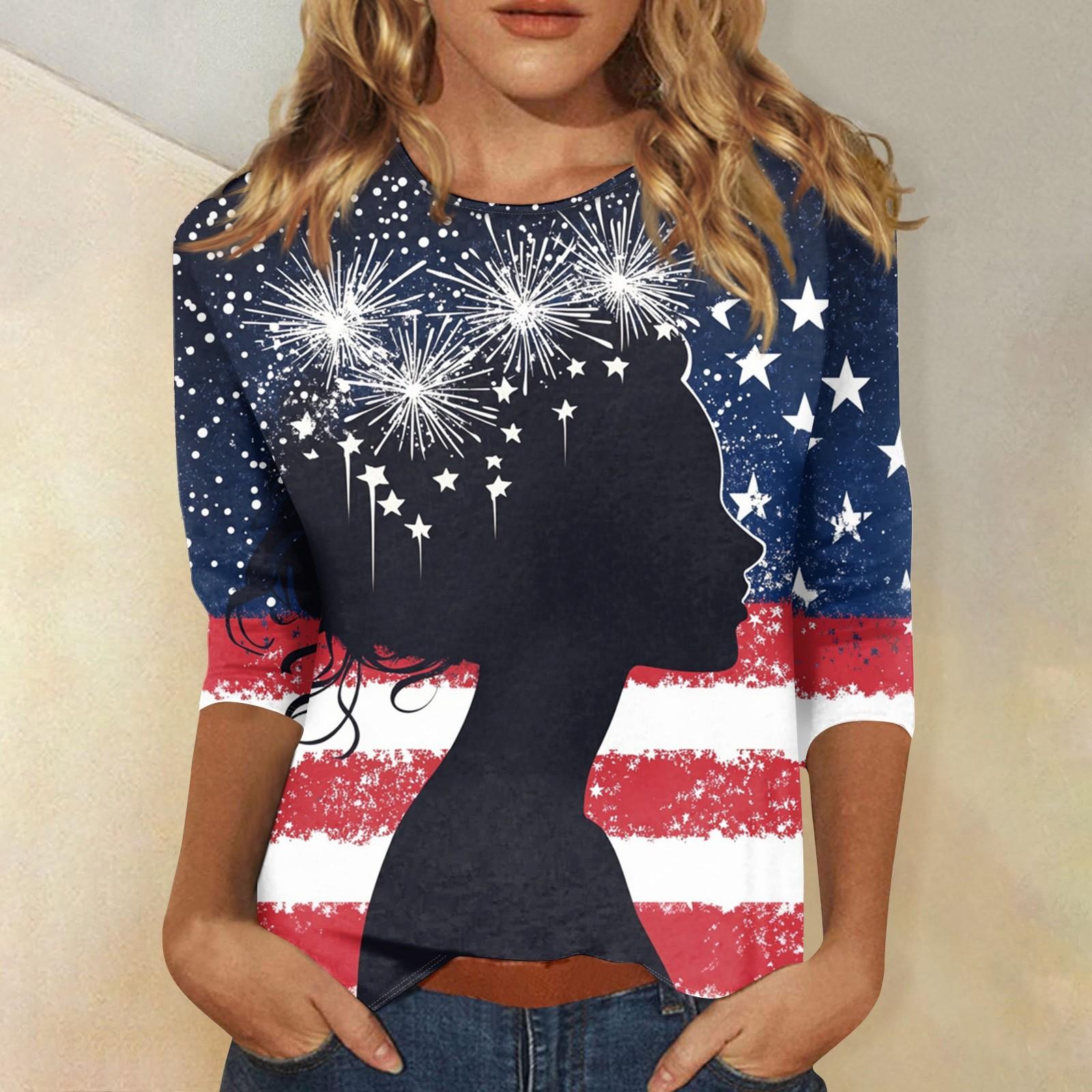 

Женская мода повседневная рубашка с круглым вырезом и принтом в виде семиточечного рукава XL чёрный