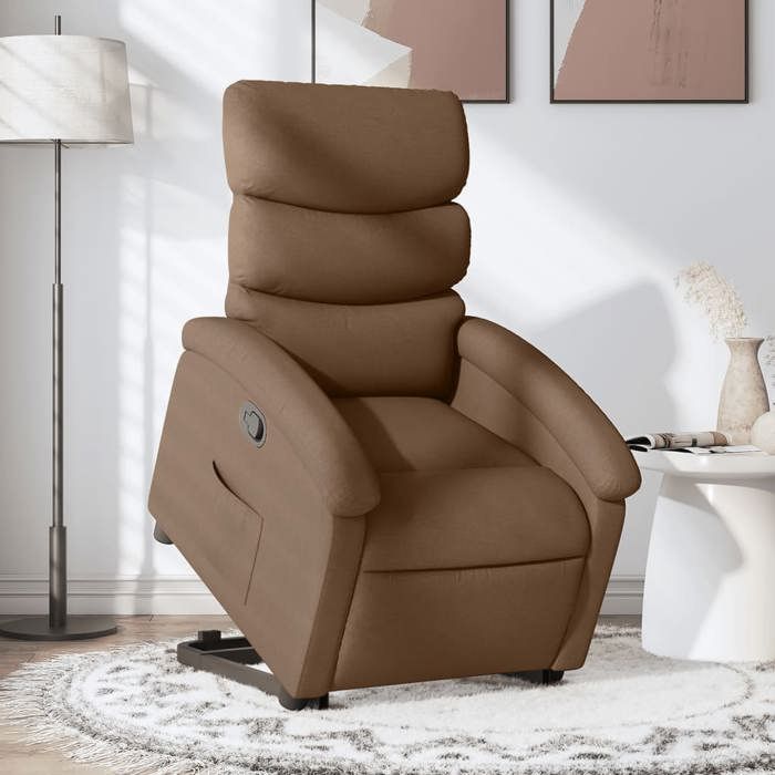 VidaXL Recliner Brown Fabric, Reclining Chair, Recliner for Elderly, Lift Chair 3203982
