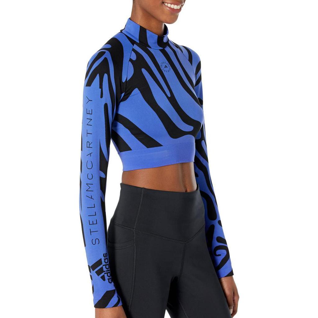 adidas Logo Kurzarm Figurbetontes T-Shirt Damen Tops Blau HF3066