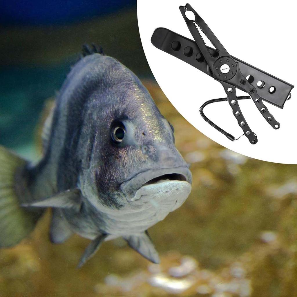 Tibemi Fish Alligator Fish Easy To Fish Grabber with Safety Fishing Gear for Salt and Freshwater Fish Black Catcher, Grip, Grip, Tooth-Shaped Design,
