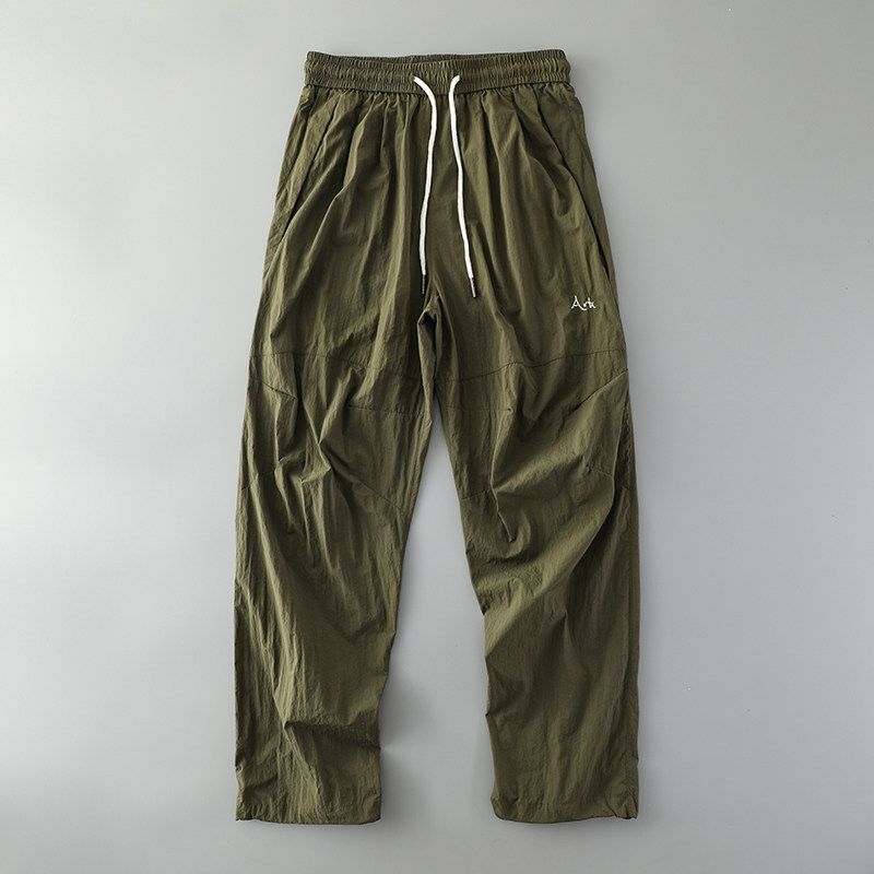 Trendy Japanese Style Quick-Drying Cargo Pants Thin Outdoor Army Green M