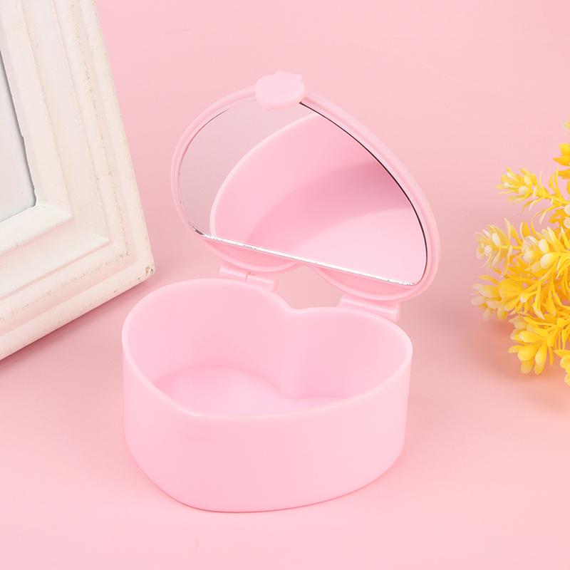 

Heart-shaped Jewelry Box Jewelry Storage Box Desktop Student Double Mirror Make Up Organizer Box рожевий