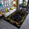 Luxury Black Carpet with Gold Floral Vine Pattern for Living Room Suitable for Use As an Anti-slip for Living Room Bedroom Sofas