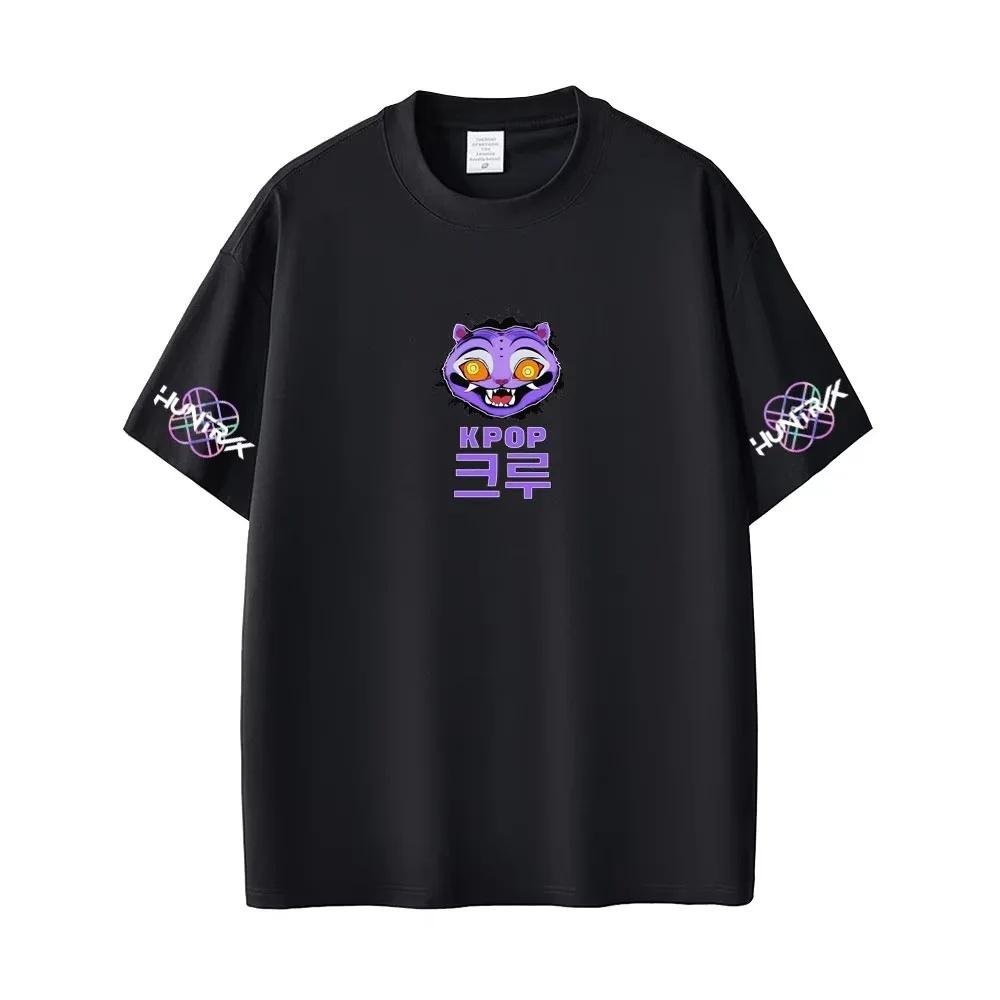 LUXEON Loose Fit Crew Neck Short Sleeve T-Shirt Casual Comfortable Polyester K Pop Demon Hunters Hunter of Demons Round Neck Top