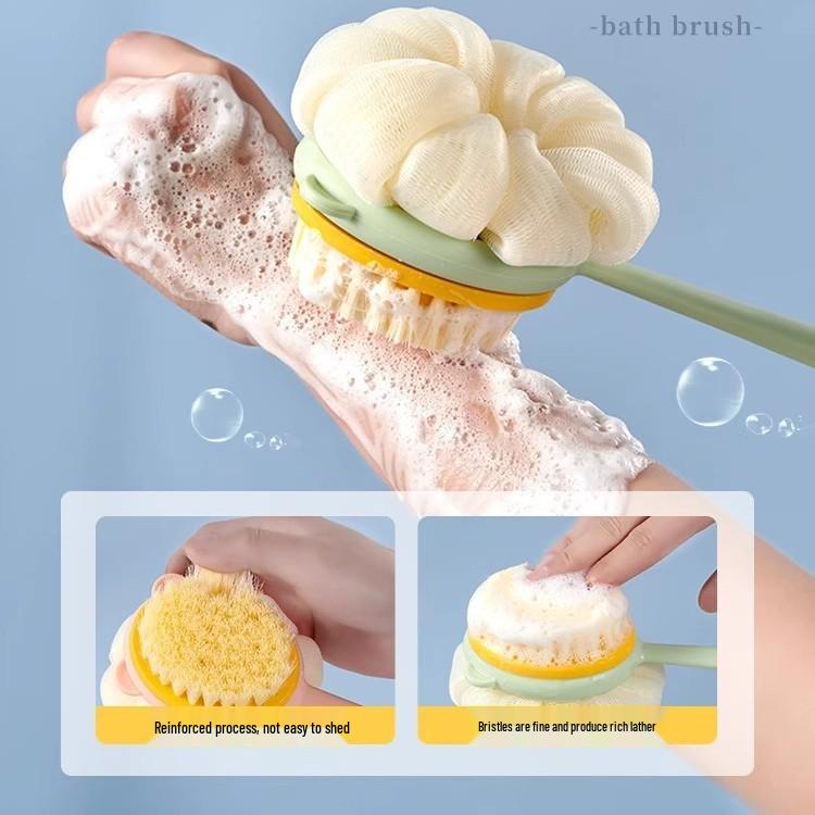 Luxuriöses Badbürsten-Set mit langem Griff und weichem Peeling-Handtuch für Frauen und Kinder