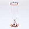 12x Disposable Plastic Champagne Cups with Rose Gold/Gold
