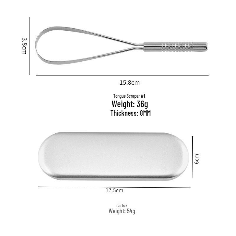 Stainless Steel Single-Handle Tongue Scraper for Oral Hygiene
