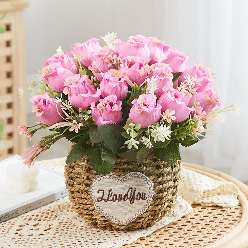 Silk Sunflower Floral Arrangement: Artificial Potted Bouquet for Living Room and Dining Table Decoration.