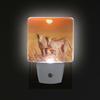 Plug-in LED Night Light Lamp Two Cheetahs Printing with Dusk To Dawn Sensor for Bedroom, Bathroom, Hallway, Stairways, 2 Pack-0.5W