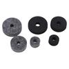 6PCS Drum Felt Pad Set Multiple Sizes Cymbal Non Slip Washer Replacement Black and Gray