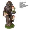 Sasquatch Statua Ogrodowa Żywica Sasquatch z Krasnalami Ornament Zewnętrzna Wewnętrzna Figurka Sasquatcha do Dekoracji Tarasu Dziedzińca