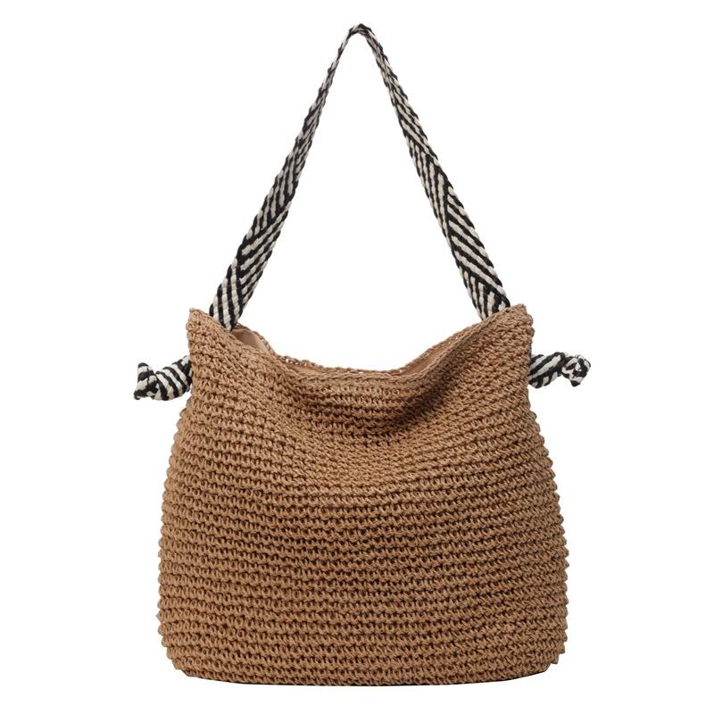 Woven Bag New Summer Large Capacity Lazy Wind Straw Woven Tote Bag Seaside Vacation Beach Bag Women's Bag