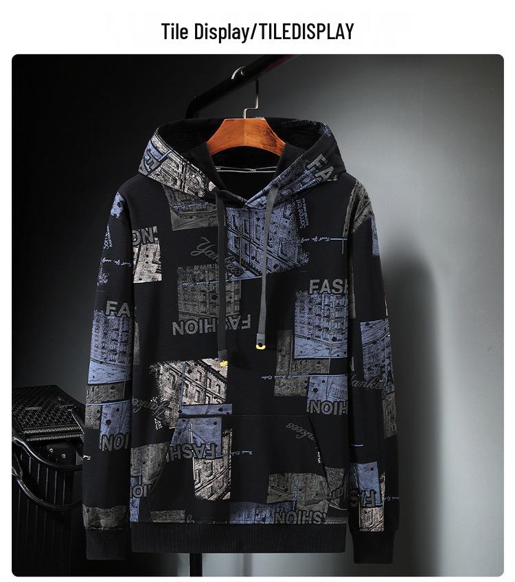 2020 Winter Men's Plus Size Velvet Hoodie - Trendy, Thickened, Oversized Fit