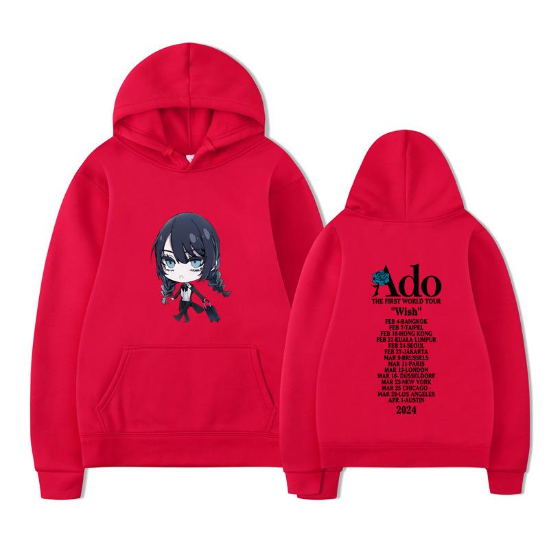 Ado Wish Merch The First World Tour Japan Singer Crewne Men Hoodie Vintage Unisex Pullover Graphic Hoody Tops Clothing