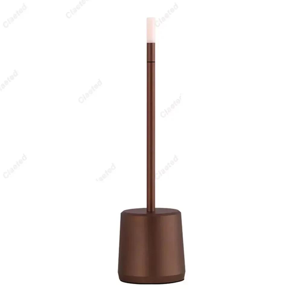 Aluminum Bedside Lamp Touch Control LED Table Lamp Stepless Dimming Battery Powered for Hotel Restaurant for Bars Living Room