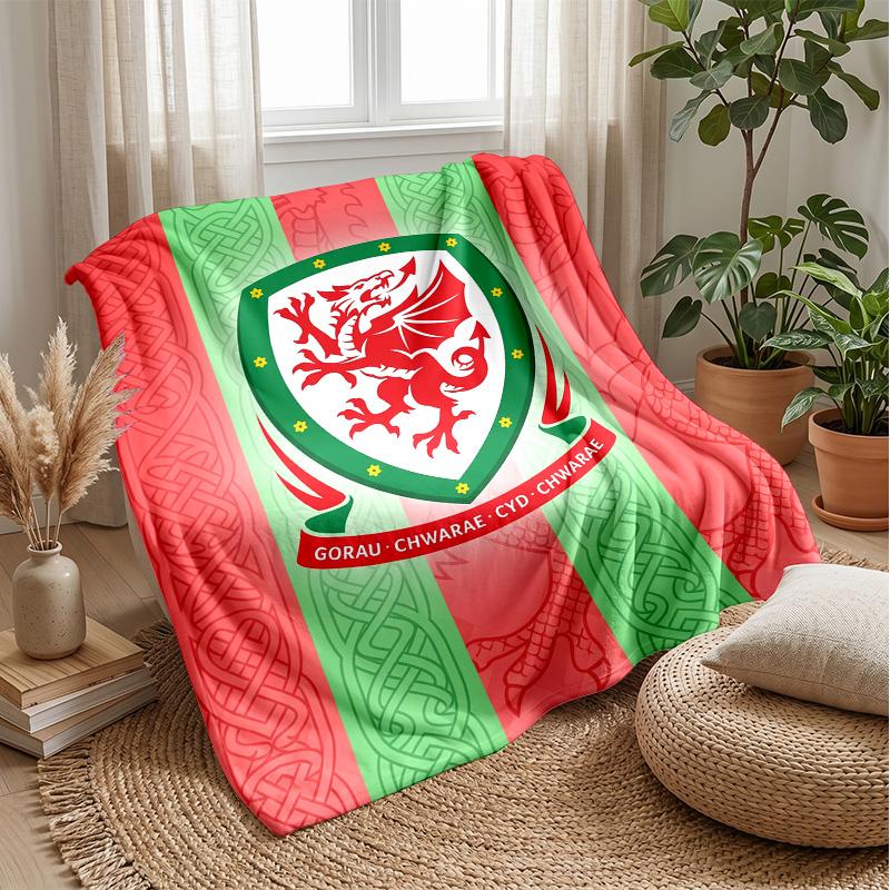 Coperta in Flanella Pile Rugby Galles Coperta Calda e Accogliente per Divano Letto Viaggio Uso in Tutte le Stagioni