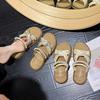 Cool slippers girl 2025 summer new with skirt fairy wind pearl thick bottom cross one word fashion slippers