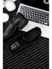 Men's Height-Increasing Black Derby Shoes with Thick Sole and Wooden Heel - 2025 Trendy Japanese & Korean Style.