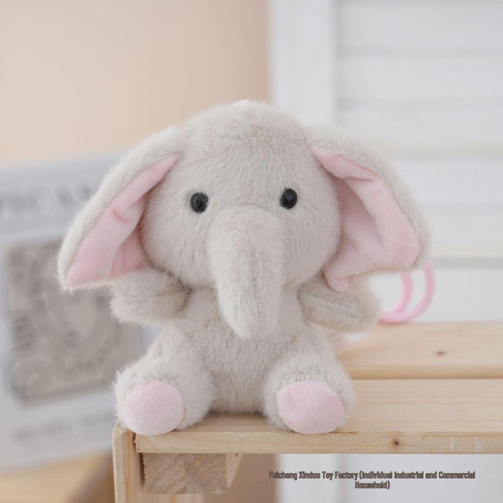 Cute Elephant Plush Keychain - Cartoon Couple Bag Pendant Fun Decoration