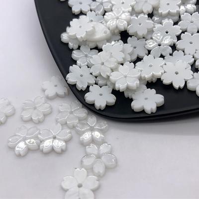 Cuentas espaciadoras sueltas de flores de concha de imitación de 12 mm, material hecho a mano para bricolaje, artesanía de costura, fabricación de joyas