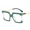 Oversized Square Eyeglass Frames For Women Metal Fashion Computer Optical Lenses Glasses Female Shades Anti-blue Light Spectacle