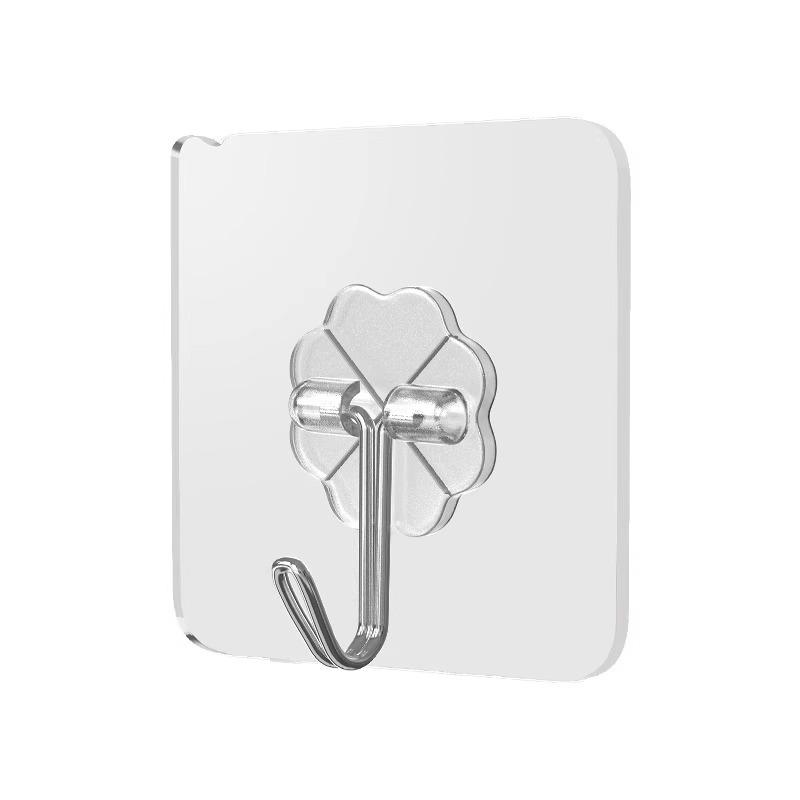

Strong Adhesive Transparent Wall Hook, Drill-Free, Suction Cup Mount for Kitchen Use 3 Thick Transparent Hooks