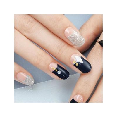 Bling lengvas gelinis nagų lipdukas Cleo Navy