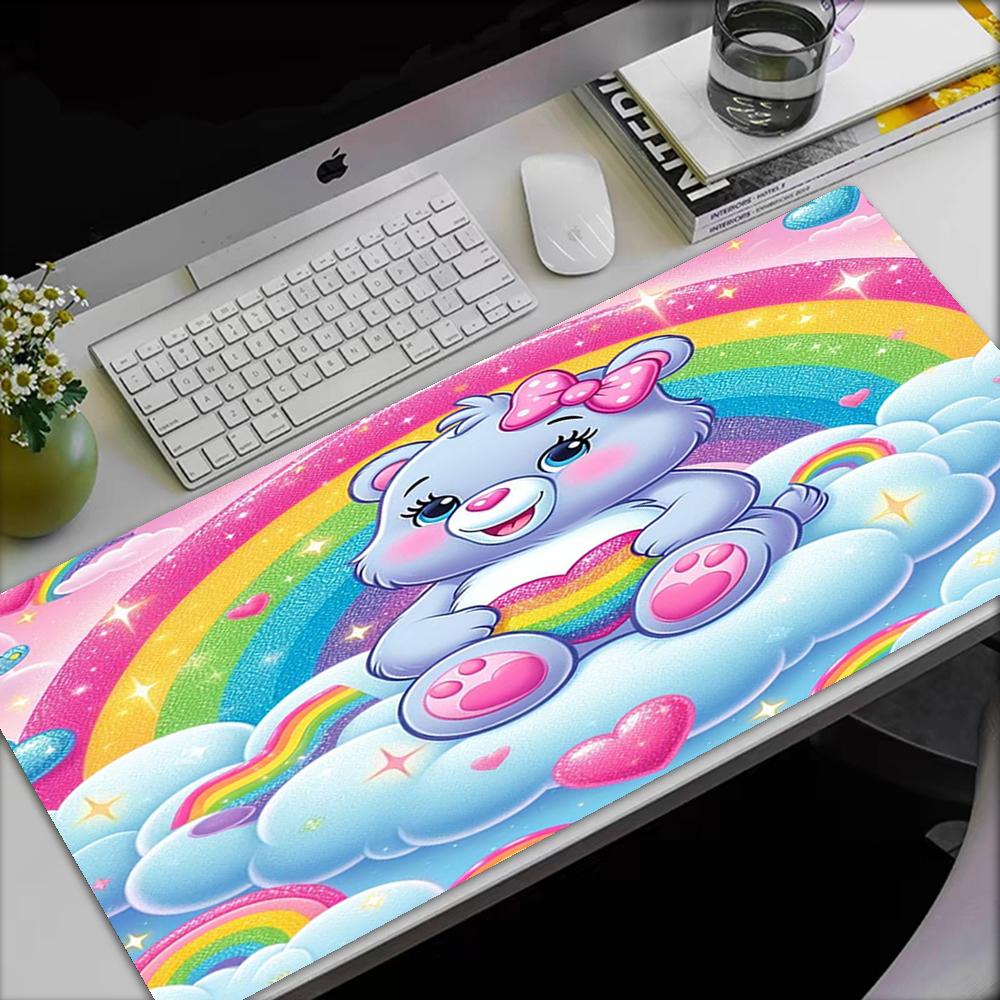 Bear Theme Mouse Pad, Non Slip Rubber Base, Multifunctional Office & Home Decor, Perfect for Workspace Personalization.