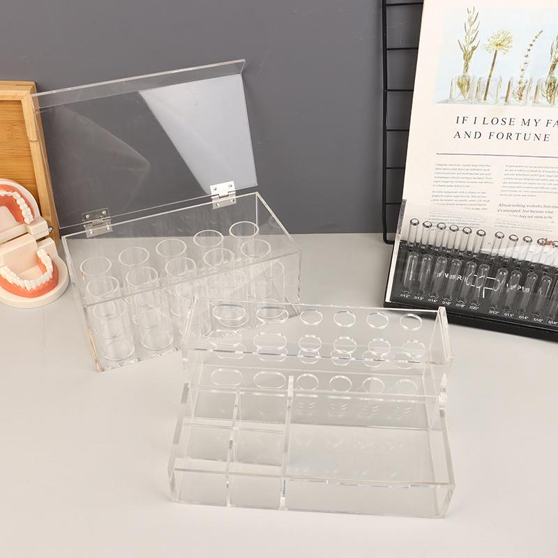 Acrylic Organizer Dental Resin Adhesive Applicator Holder Pre-Formed Bow Wire Placement Box Storage Dust Box