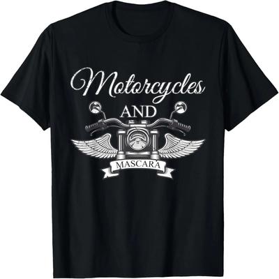 Funny Makeup Motorcycle Riding Women Gift Mascara Biker T-Shirt