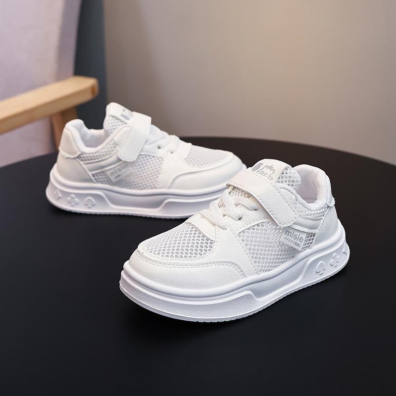 Girls shoes single net shoes new summer hollow breathable children's sports board shoes girls white shoes princess shoes