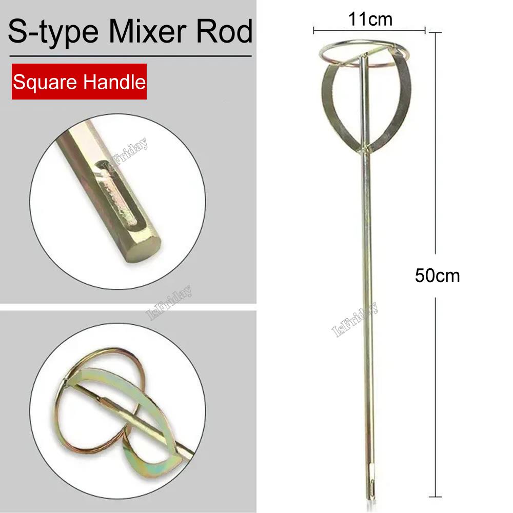 Míchací tyč na cement Míchadlo Vrtačka Míchací tyč na barvu Míchací pádlo na sádru Maltu Prášek na tmel Nátěr Barva Elektrické míchadlo Hlava tyče